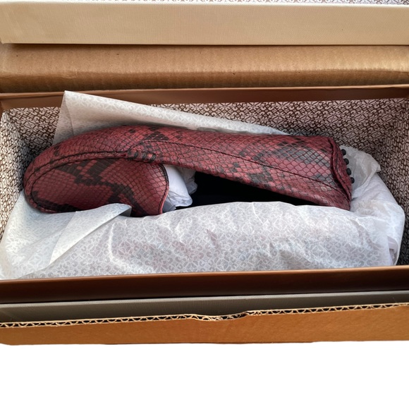 M Gemi Italian Printed Leather Wine & Black Driving Moccasins Size EU 38 US7 - Picture 13 of 16